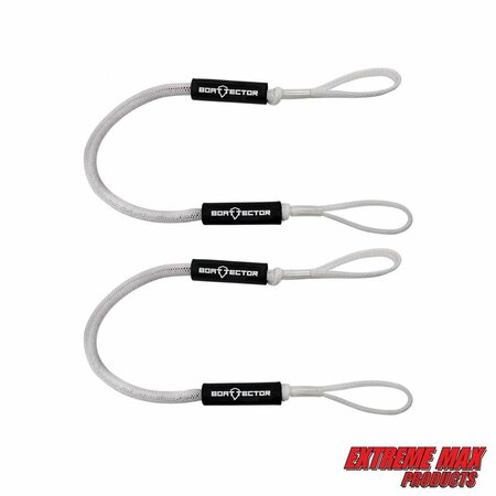 Extreme Max Extreme Max 3006.3068 BoatTector Bungee Dock Line Value 2-Pack - 8', White 3006.3068